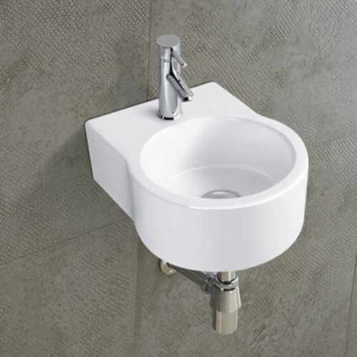 White ceramic round hand wash Moon