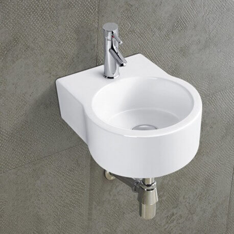 Blanco cerámica redonda lavamanos Luna