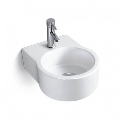 White ceramic round hand wash Moon