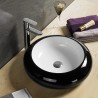 Rotondo Poser Vasque - Ceramica Nera e Bianca - 49 cm - Stile
