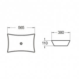 Schwarze keramische Bodenschale Wing 2