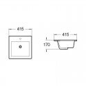Square ceramic recessed basin Bent