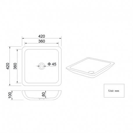 Quadrato composito opaco bianco Xeno