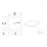 Vaso di posa quadrata - Solid surface White Mat - 42x42 cm - Xeno