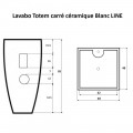 Lavabo totem carré céramique blanc Line | Rue du Bain