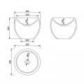 Composite matt white round laying basin 40 cm - Nature
