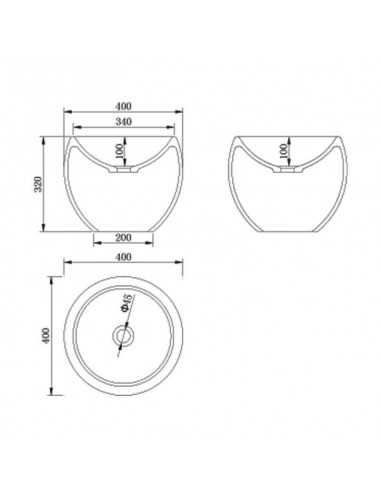 Komposit matt weiß rundes Legebecken 40 cm - Natur