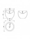 Tanque de Posing High Round - Superficie sólida Mat blanco - 40 cm - Naturaleza