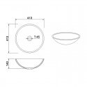 Tazón de vidrio Ø40 cm blanco compuesto Círculo de la matriz blanca