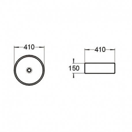 Plancha redonda de cerámica 41x41 cm Tarde