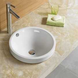 Semi-recessable ceramic round vase Rani