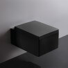 WC Suspendu Rectangulaire - Avec Abattant - Céramique Noir Brillant - 52x39 cm - Kube