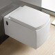 WC Suspendu Rectangulaire - Avec Abattant - Céramique Blanc - 58x38 cm - Profile