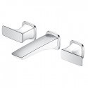 Miscelatore parete rubinetto design lavabo cromato e bianco Vasque