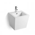 Lavabo square totem hanging ceramic white Life