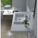 Lavabo suspension composite white Lignum