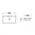 White Rectangle Basin, Scala - Ceramic countertop basin | Rue du Bain