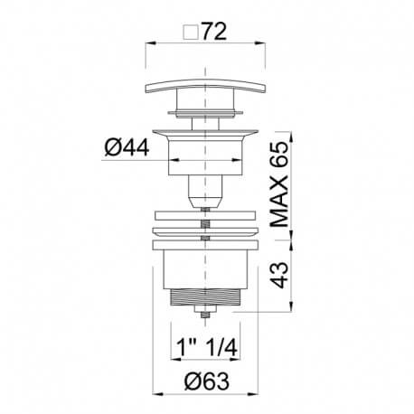 Square washbasin Bond Quick-clac