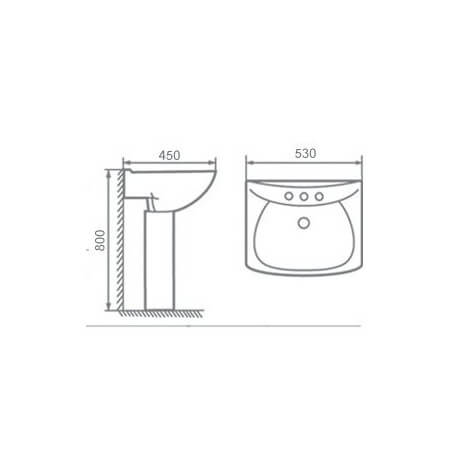Lavabo en la columna de cerámica Dream