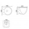 WC Suspendu Compact - Avec Abattant - Céramique Noir brillant - 50x41 cm - Charm