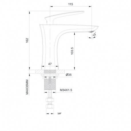 Rubinetto di miscelatore di lavabo di design cromato - Concep't