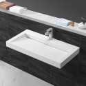 Rectangular hanging washbasin White Mat Composite 90x45 cm - Stance