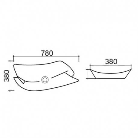 Vasque à poser asymétrique céramique Stage | Rue du Bain