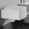 WC rectángulo sostenido con risa - Cerámica blanca - 52x39 cm -Kube