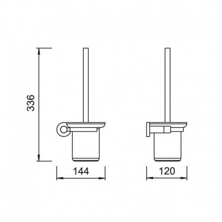 Balayette rack Chromé/Verre