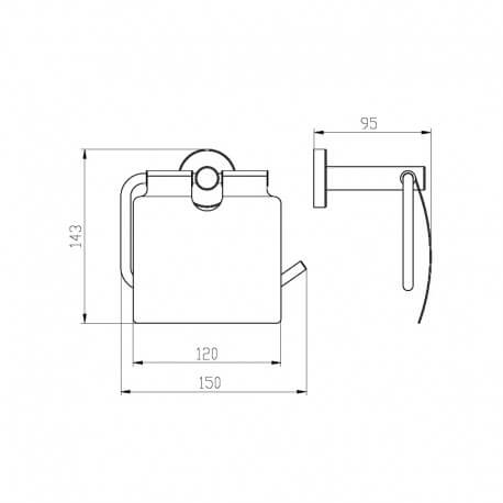 Distributore di carta con coperchio cromato