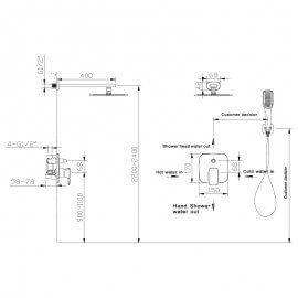 Pack Douche à Encastrer Chromé/Blanc, | Rue du Bain 2