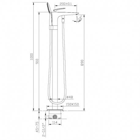 Rubinetto vasca Mitigeur au Sol Chromé Concep't