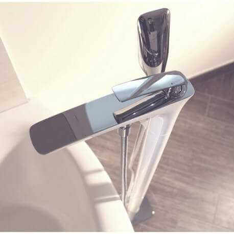 Grifo Mezclador de baño de agua cromo/blanco