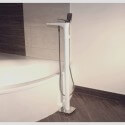 Rubinetto miscelatore acqua vasca cromato/bianco