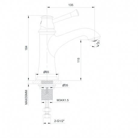 Robinet Mitigeur Lavabo Design Chromé Allure | Rue du Bain