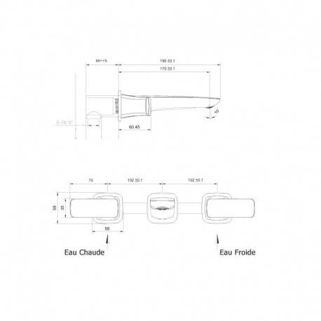 Ventil Mixer Washbo Mural Chromé Concept