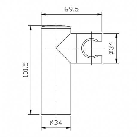 Support pour douchette rond chromé | Rue du Bain