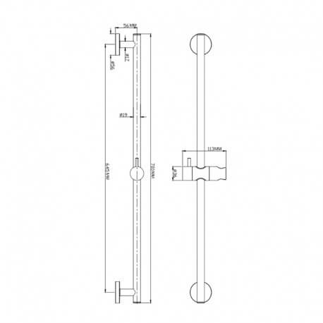 Round Shower Bar con puerta de ducha