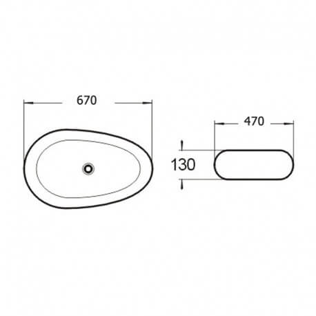 Cerámica Oval Laying Vasc Origen