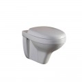 WC sospeso ovale, 56x35 cm, bianco, con sedile, Cottage