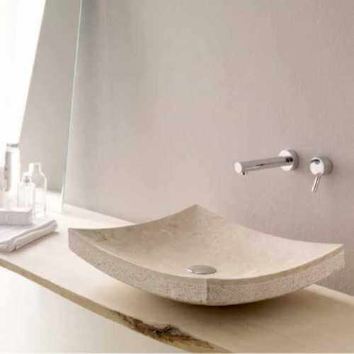 Vasque à poser rectangulaire beige Profil|Rue du Bain