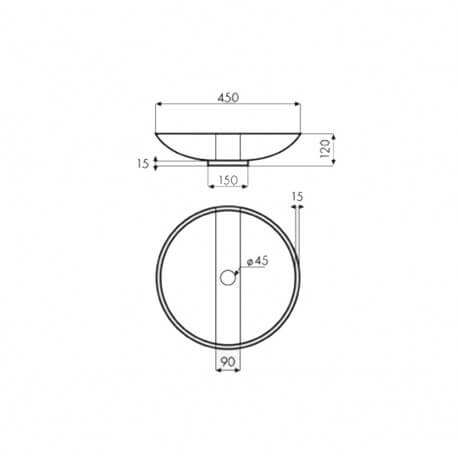 Set up bowl black stone and beige Edo