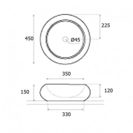 Vasque à poser galet pierre beige Atoll | Rue du Bain