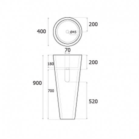 Round totem washbasin in beige stone Ultimate