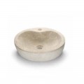Oval pose vasque beige natural stone Groove