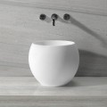 Composite matt white round laying basin 40 cm - Nature