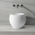 High Round Vasque White Mat solid surface Nature