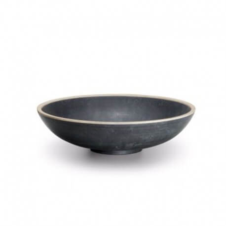  Vase redondo negro piedra natural Stylish Rue du Bain 