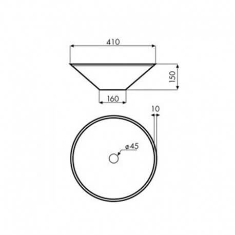 Runde Verlegevase schwarzer Stein und beige Elite
