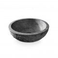 Round laying vase black natural stone Strass 